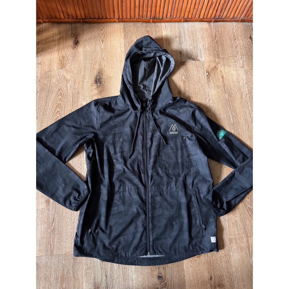 Vuori Black Camo VW501 Outdoor Trainer Shell Hooded Jacket Full Zip Size M